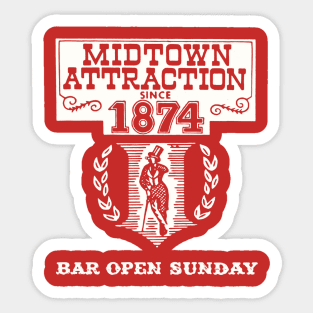 Vintage Midtown Attraction Philadelphia Bar Sticker